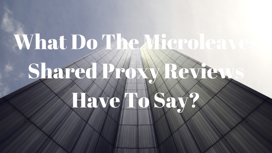 What Do The Microleaves Shared Proxy Reviews Have To Say?