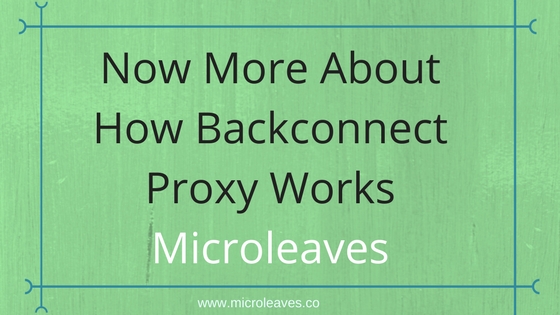Now More About How Backconnect Proxy Works